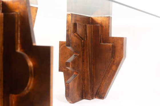 Image 1 of Matteo Ceccarelli. Sculpturale tafel in de "brutalistische" stijl. Jaren 80.