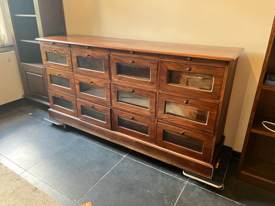Apothecary cabinet with glass drawers – wooden sideboard (photo 2 of 10)
