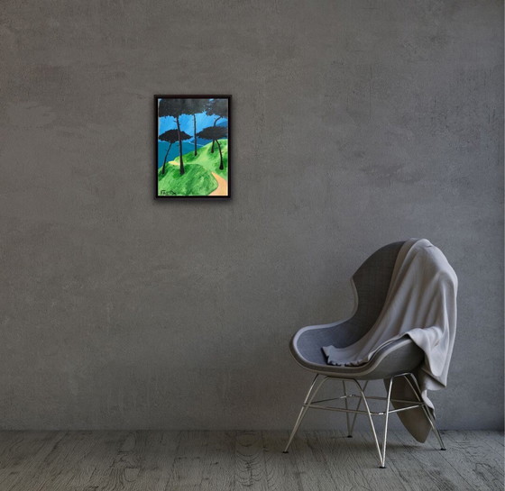 Image 1 of Acrylic on raw canvas A3 (42x30cm).