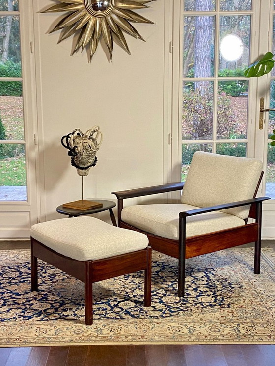 Image 1 of Fauteuil & Ottoman Hans Olsen – Vatne Møbler (Danemark, 1960s) Palissandre
