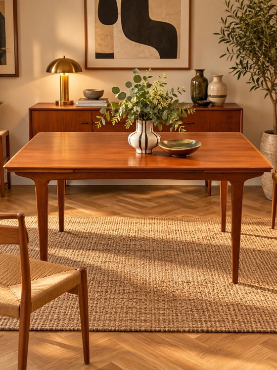 Vintage Scandinavian Teak Dining Table 1970s – 2 Integrated Extensions – Wood (photo 2 of 12)