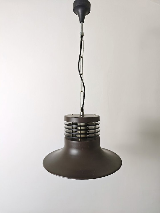 Image 1 of Vintage Industrial Pendant Light / Mid Century Modern Hanging Lamp / Scandinavian style / Metal Bell Shade / Retro Factory Ceili