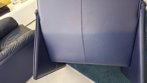 2 x Bora Beta - Leolux , Sessel blaues Leder