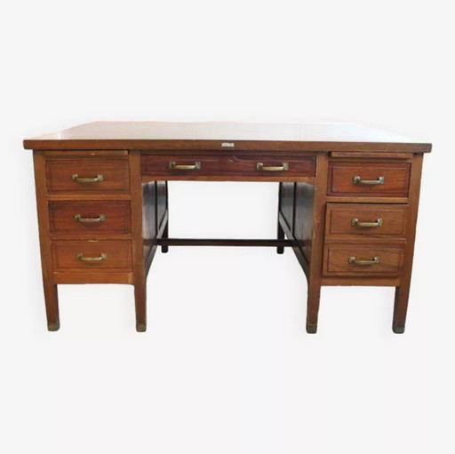 Mahoniehouten dubbel bureau, Louis Xv stijl, begin 20e eeuw.