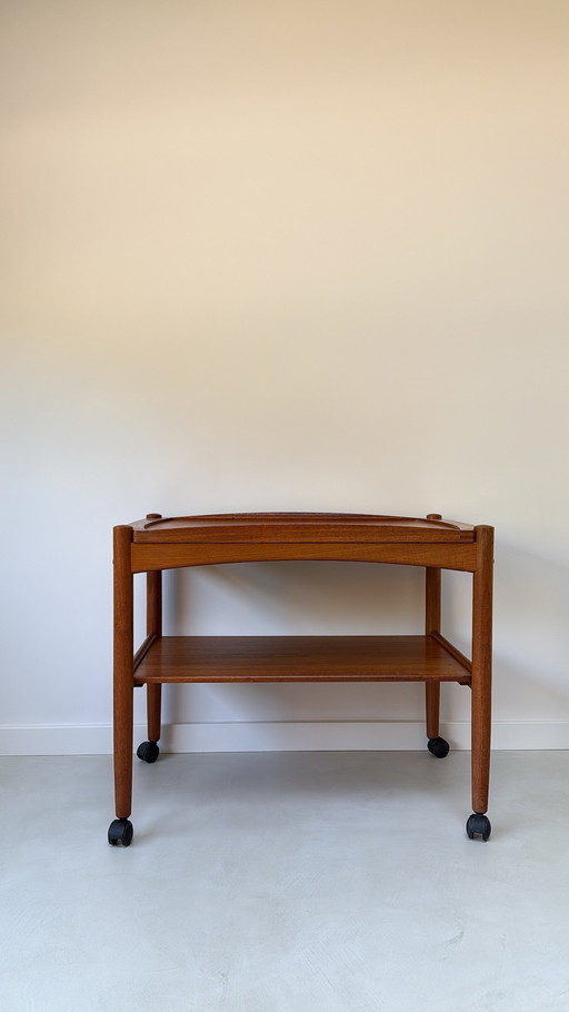Vintage Danish Teak Wooden Trolley Bernstorffsminde