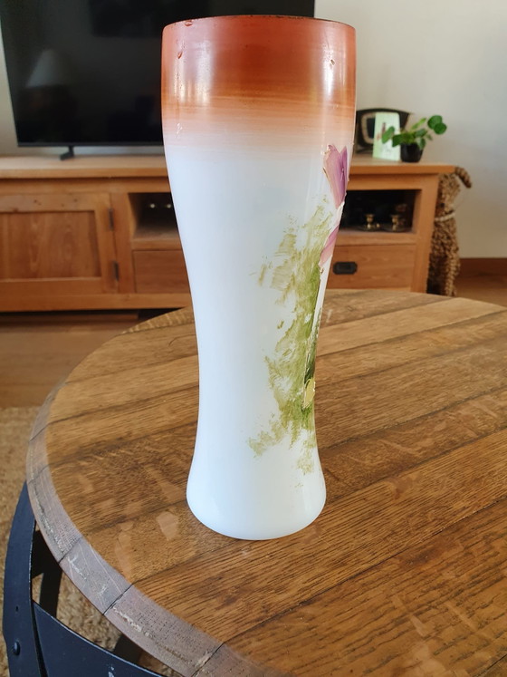 Vase ancien en opaline de Bristol – Peint à la main – Vers 1900 (23 cm) – Glass (photo 15 of 15)