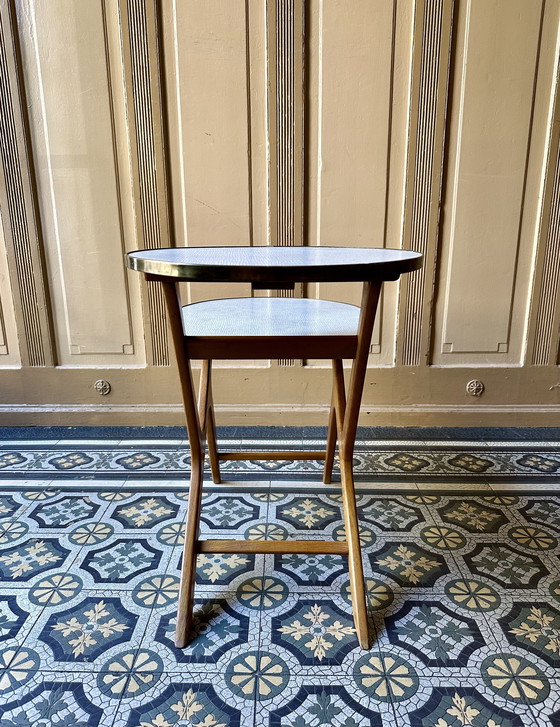 Image 1 of Tavolino laterale a due livelli di metà secolo – Germania, ca. 1950–1960 – Probabilmente Opaline Small Furniture