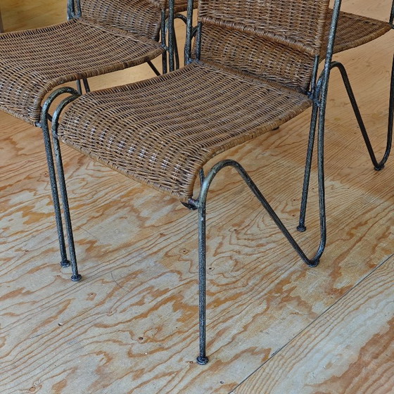 Image 1 of Sedie vintage in vimini e metallo