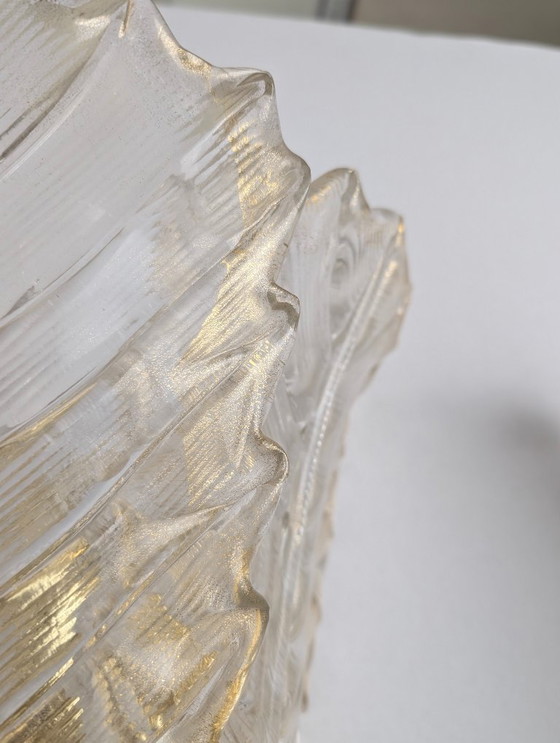 Image 1 of Coppia applique giganti Barovier & Toso Foglia d'Oro di Murano, anni '80