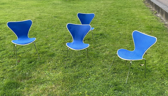 Image 1 of 4x Vintage Butterfly Chairs By Arne Jacobsen For Fritz Hansen, Denmark 1979