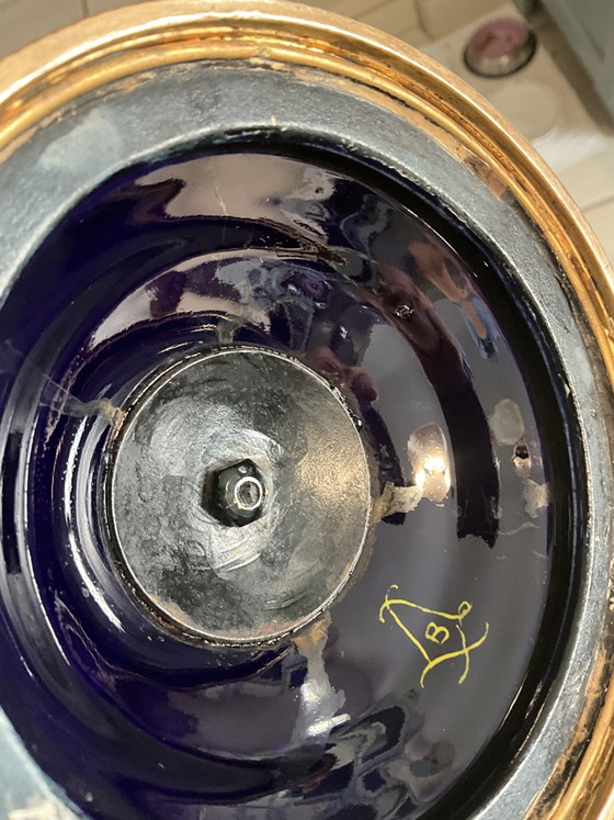 Tazza in Porcellana Blu Cobalto Stile Sèvres, Metallo Dorato, Fine XIX Secolo – Oggetti decorativi, Bronze (photo 9 of 9)