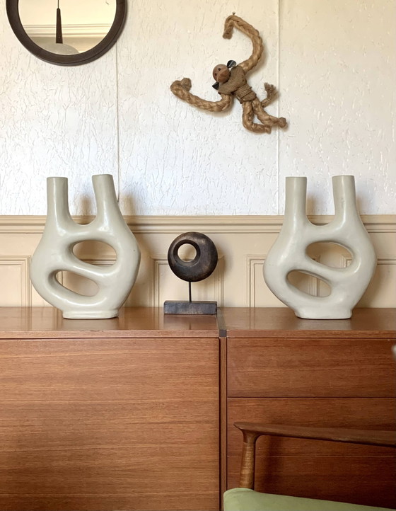 Image 1 of Vintage ceramic abstract biomorphic vase
