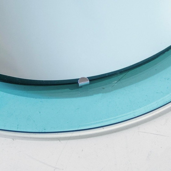 Image 1 of 1 miroir ovale vintage en verre biseauté, signé A. Lupi pour Cristal Luxor, Italie, 1970