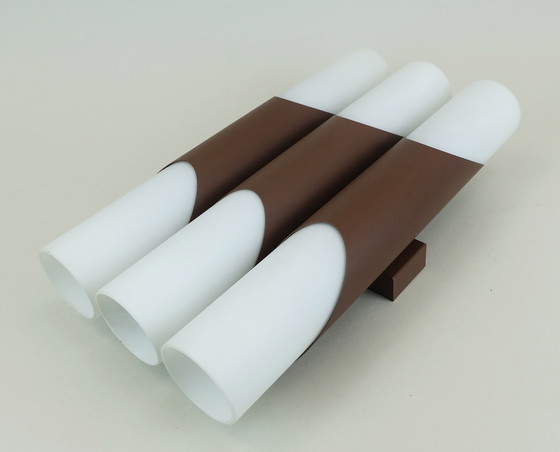 Image 1 of Lámpara de pared con aplique de mediados de siglo, diseño de Klaus Link para Neuhaus-Leuchten, años 60, metal, vidrio satinado