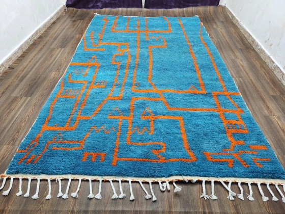 Großer marokkanischer Teppich aus Naturwolle, Maße 250x150 cm, handgefertigt. – Teppiche & Läufer, Wool (photo 4 of 20)