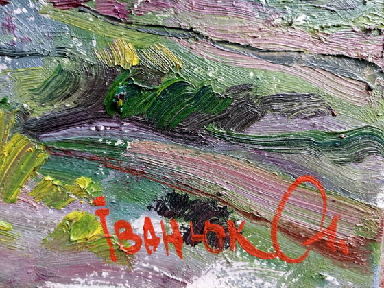 Dipinto a olio originale Campagna Campo Pagliai Si sta facendo buio – Dipinti e disegni, Tela (photo 10 of 11)