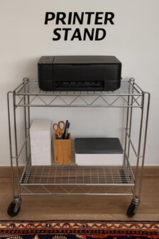 Carrello Vintage in Acciaio Inossidabile – Carrello Moderno a Due Livelli – Mobile bar, Other (photo 5 of 8)