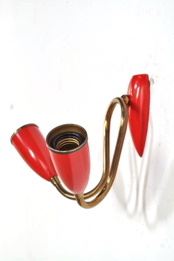 Image 1 of  Vintage messing Sputnik wandlamp, 1950s