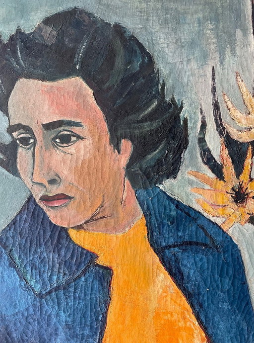 Portrait féminin – Peinture moderniste années 50 – École de Paris – Jean Berthier