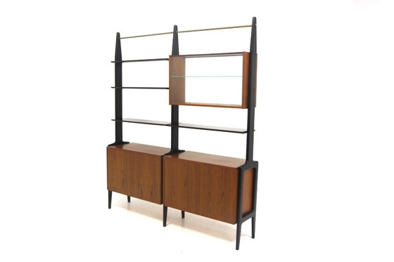 Image 1 of Libreria scandinava "Double" in teak, Svezia, 1950