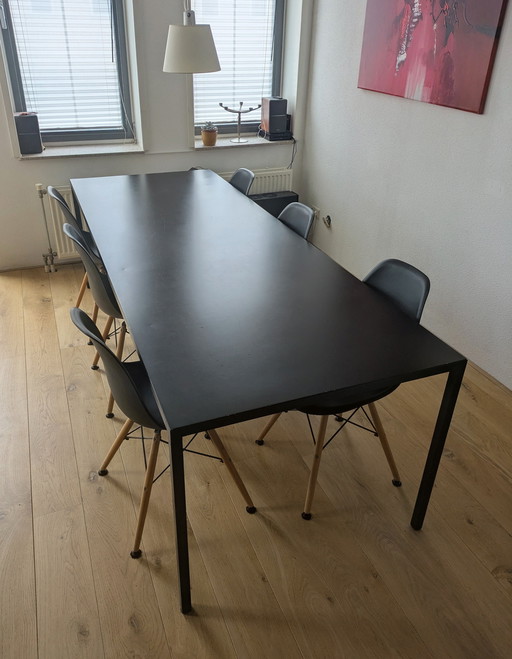 Desalto Helsinki 30 table, satin metal, 90 x 240