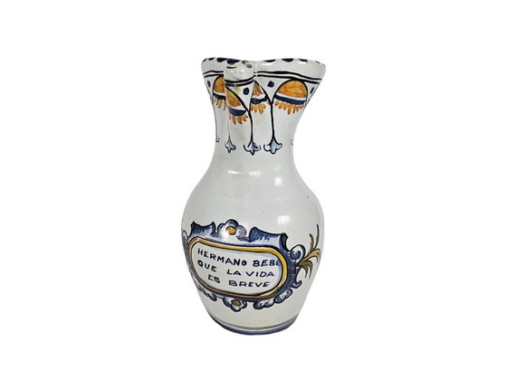 Image 1 of Talavera – Ausgusskrug – Majolika – handbemalt – Spanien – 3. Viertel des 20. Jahrhunderts