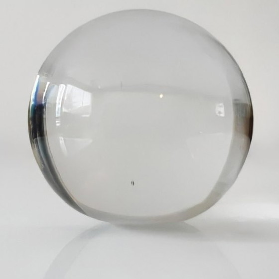 Image 1 of Fermacarte sferico vintage in cristallo trasparente da 5,5 cm