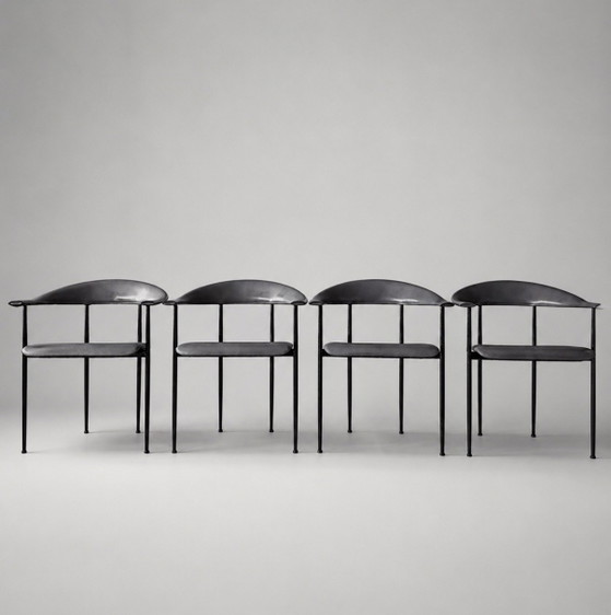Image 1 of 4 Fasem P40 lederen fauteuils, Vegni & Gualtierotti, ca.90s