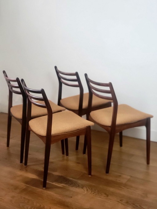 Set va 4 vintage Deense stoelen van Vestervig Eriksen in palissander