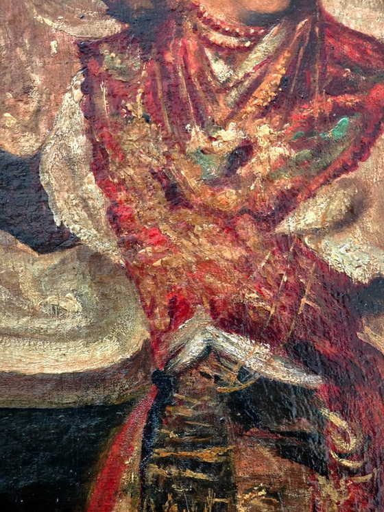 Image 1 of Antique Spanish Portrait – 19th Century – "Lady in Traditional Costume"