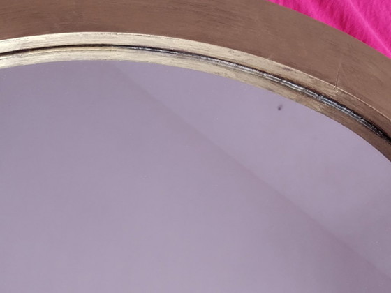 Image 1 of Miroir ovale cadre doré