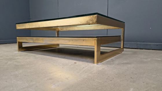 Image 1 of Vintage two tier belgochrom 23kt coffee table, 1970s