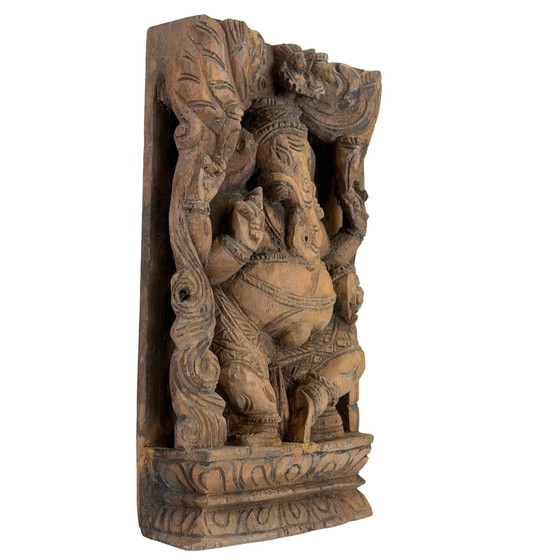 Pannello in Legno Intagliato con Ganesha, India, Circa XIX Secolo – Decorazioni murali (photo 2 of 6)