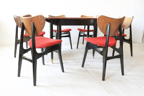 Mid-Century Drop Leaf Table with Butterfly Dining Chairs by E. Gomme for G-Plan, Set of 7 – Dining set (photo 9 of 9)