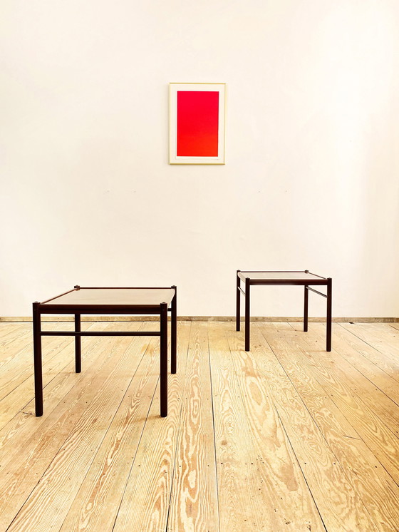 Image 1 of Mahonie bank- of salontafel door Ole Wanscher voor Poul Jeppensen, Denemarken, 1950