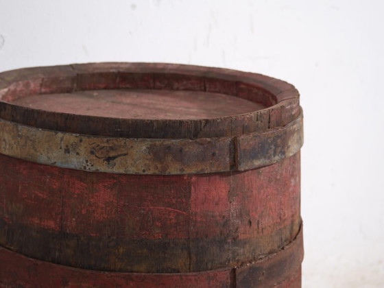 Antica botte in legno con cerchi in ferro – Ungheria, c. 1930 – Oggetti decorativi, Iron, Rustic (photo 25 of 40)