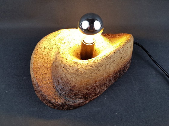 Image 1 of Vintage Brutalist Chamotte Clay Wall Lamp - Mid-Century Modern Ceramics (1960s/1970s)