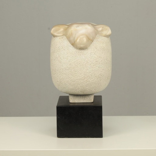 “Sheep” – Sculpted Marble Figure by Fanny Baan, 1995