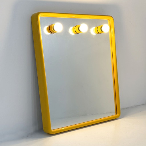 Yellow Vanity Mirror from Gedy, 1970s