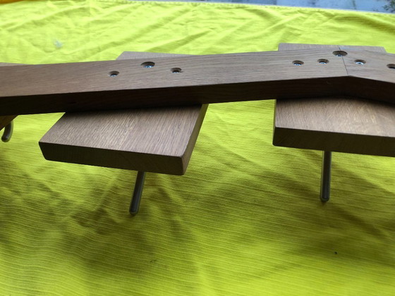 Image 1 of Appendiabiti da parete vintage in legno massello con 5 ganci - 94 cm