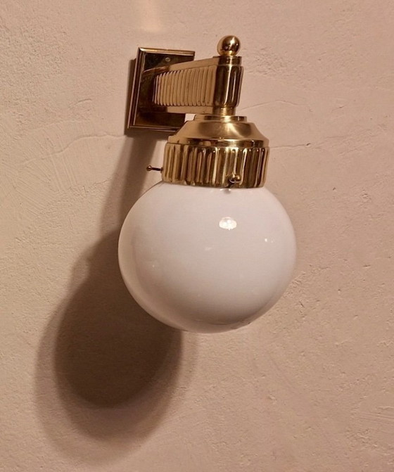Astoria Art Deco wandlamp van messing en glas, ontworpen door Josef Hoffmann – WOKA, Wandlampen (photo 9 of 9)