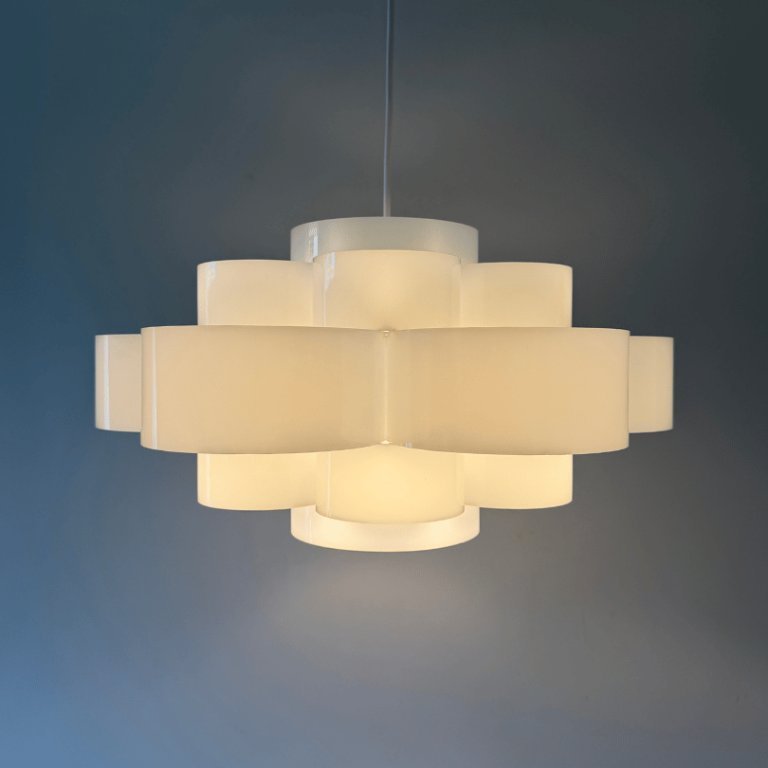 Space Age Hanglamp plexiglas - wit - cirkels