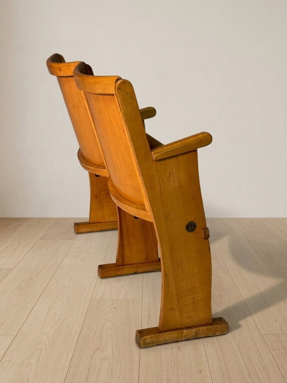 Cinema Chairs Mid-Century Wooden Cinema Seating, 1950s, Germany, 104 × 42 × 85.5 cm – Armchairs (photo 5 of 7)