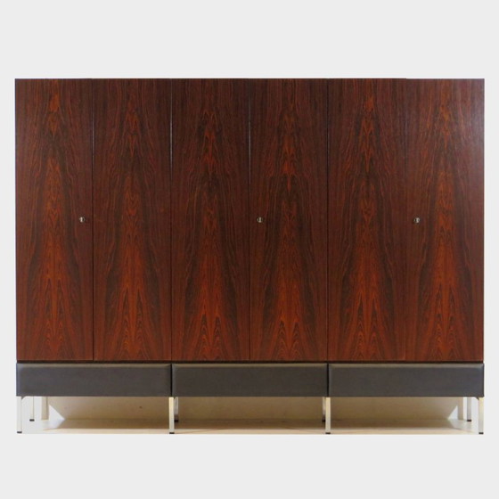 Image 1 of Großer, antiker Kleiderschrank mit 6 Türen aus Palisanderholz, 1960er Jahre