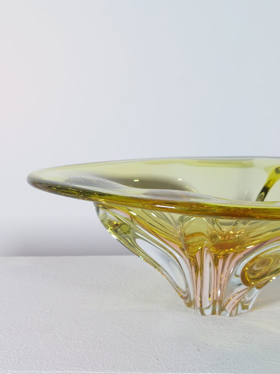 Image 1 of Ciotola per la frutta in cristallo organico vintage di metà secolo