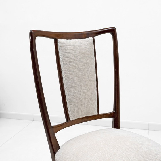 Image 1 of Set of 8 Osvaldo Borsani Mid-Century Modern Italian Bouclè Dining Chairs, 50s