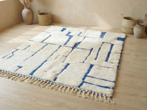 Elegante alfombra marroquí – Lana de las montañas del Atlas hecha a mano, 250 cm x 300 cm. – Cotton (photo 3 of 7)
