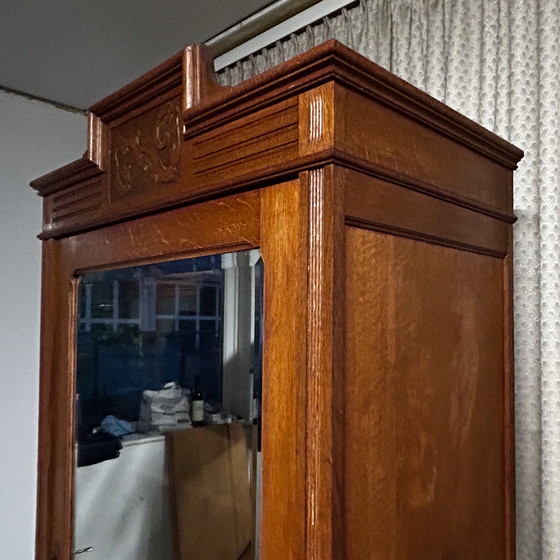 Image 1 of Kleiderschrank Jugendstil Mit Kleiderstange Spiegeltür