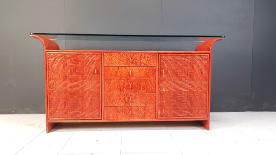 Image 1 of Buffet vintage en rotin, 1970