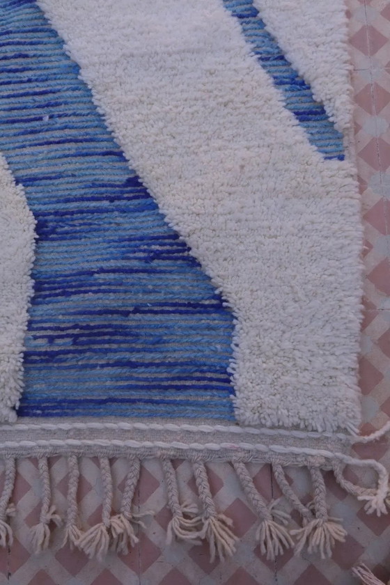 Custom-made blue Moroccan rug, handmade, size 140/260 cm – Aime Té, Rugs & carpets, Wool (photo 7 of 11)